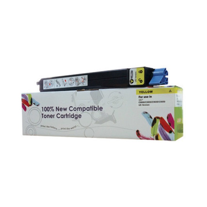 Cartus toner galben Cartridge Web pentru imprimante laser, compatibil cu Oki C9600, C9800
