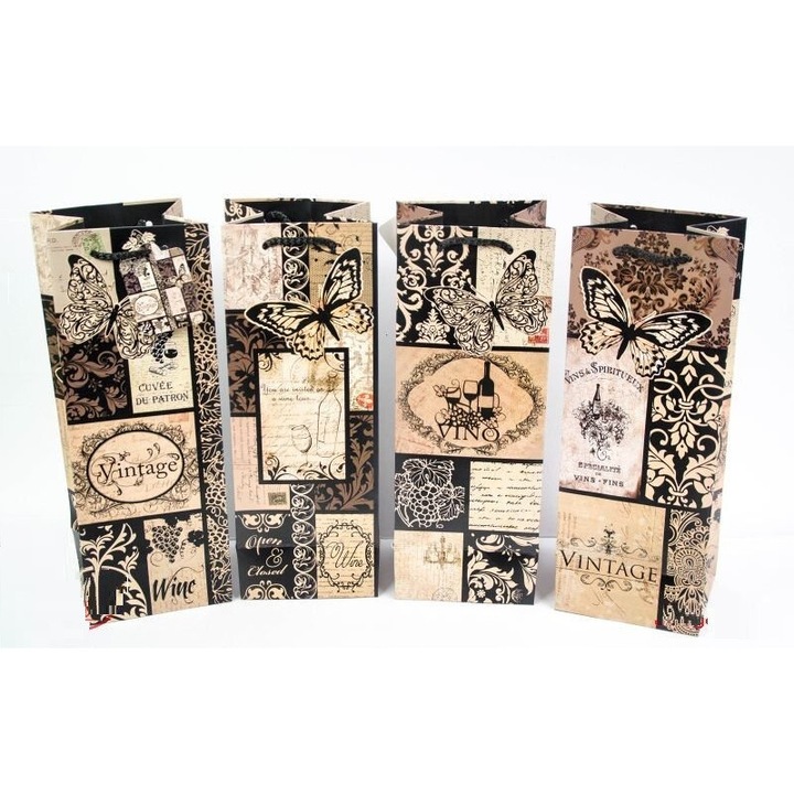 Set 12 pungi cadouri GAJO, 35x12x9cm, folie argintie