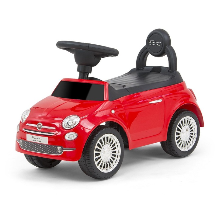 Количка за деца, Лука, Фиат 500, въртящи се колела, 4 налични цвята, 39x28x60см