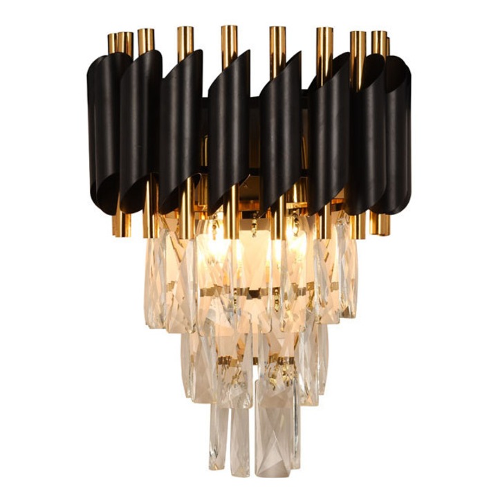 Aplica Cristal 2XE14 IP20, negru, Erste