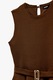 KOTON, Bluza fara maneci cu terminatie plepum si curea, Maro pamantiu