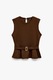 KOTON, Bluza fara maneci cu terminatie plepum si curea, Maro pamantiu