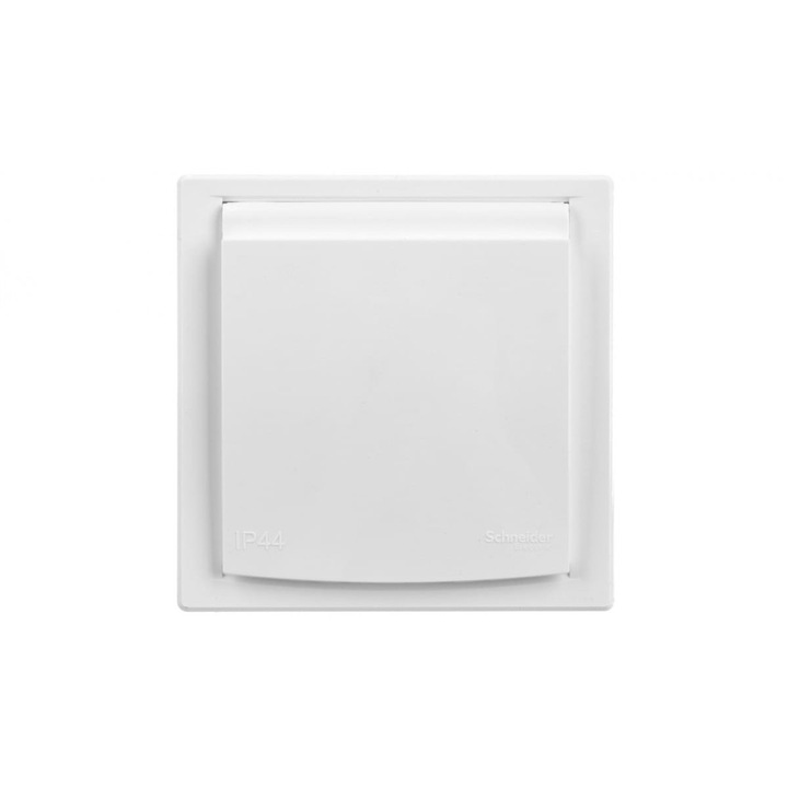 Schneider egyszerű aljzat, SCHUKO, IP44, fehér, 85x50mm