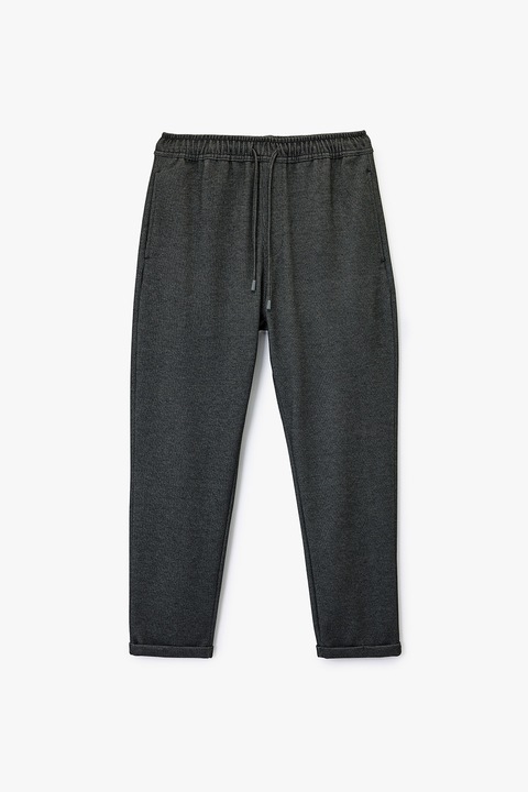 KOTON, Pantaloni texturati de trening cu buzunare laterale, Gri antracit