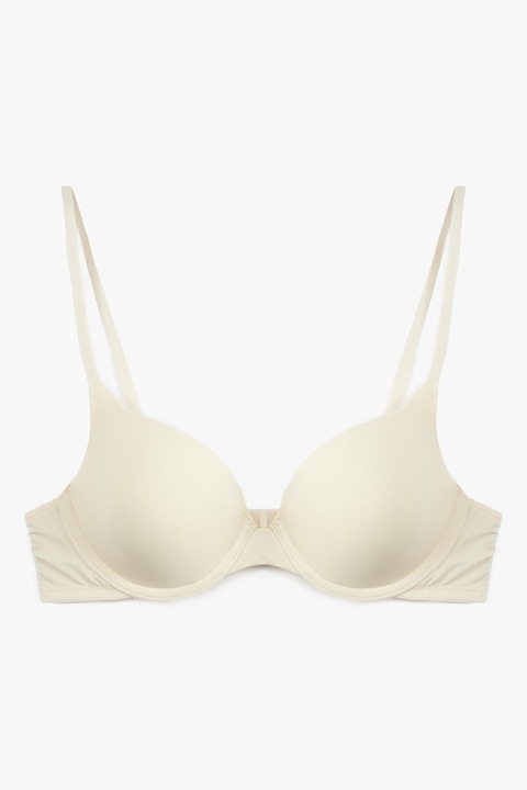 KOTON, Sutien cu burete si bretele ajustabile, Crem