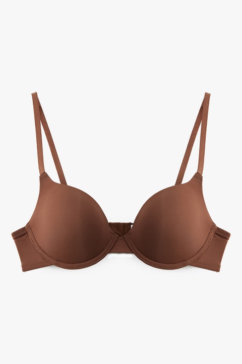 KOTON, Sutien cu burete si bretele ajustabile, Maro pamantiu