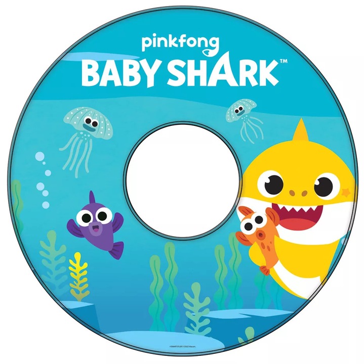 Colac de inot Baby Shark, 51x17cm, pentru copii 3-6 ani, design atractiv, licentiat
