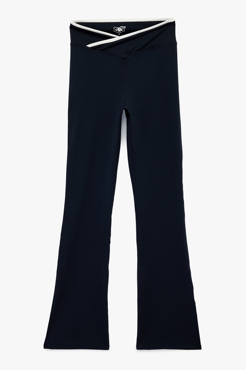 KOTON, Colanti evazati cu croiala slim-fit, Albastru inchis