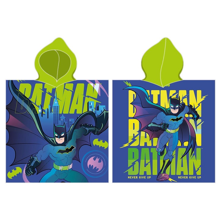 Детска хавлия за баня, Carbotex, пончо с качулка, 100% памук, 55x110см, многоцветна