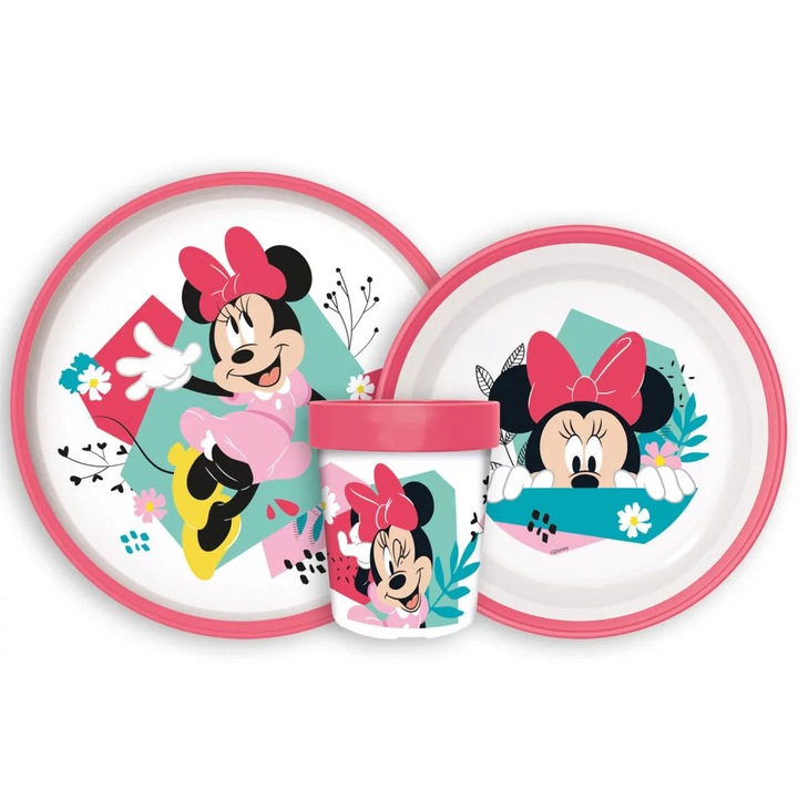 Minnie Mouse Stor gyermek étkészlet, 3 részes, csúszásmentes, műanyag