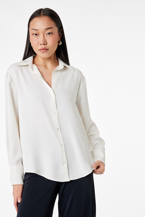 KOTON, Camasa lejera cu guler clasic, Alb murdar