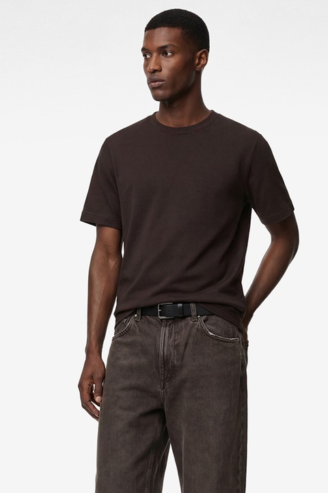 KOTON, Tricou regular fit din bumbac, Maro pamantiu