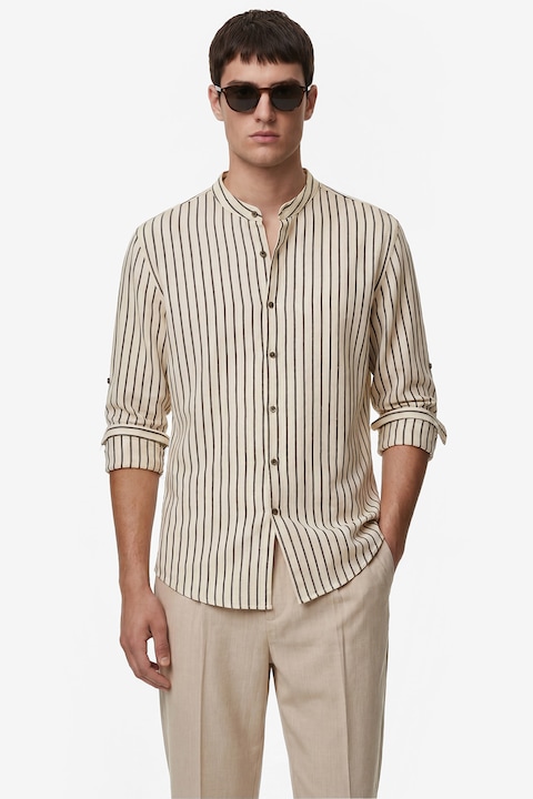 KOTON, Camasa-tunica regular fit, Negru/Crem