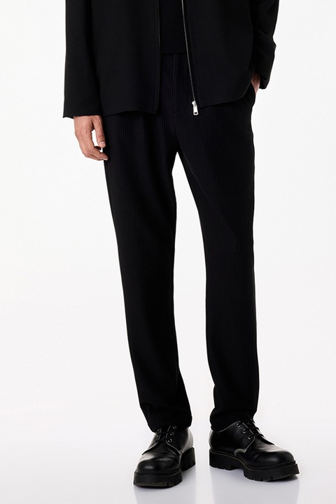 KOTON, Pantaloni drepti cu talie medie, Negru