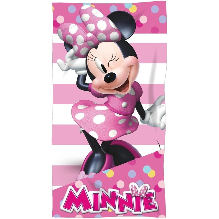 Плажна кърпа, FARO Tekstylia, Мини Маус, 100% памук, 70x140cm