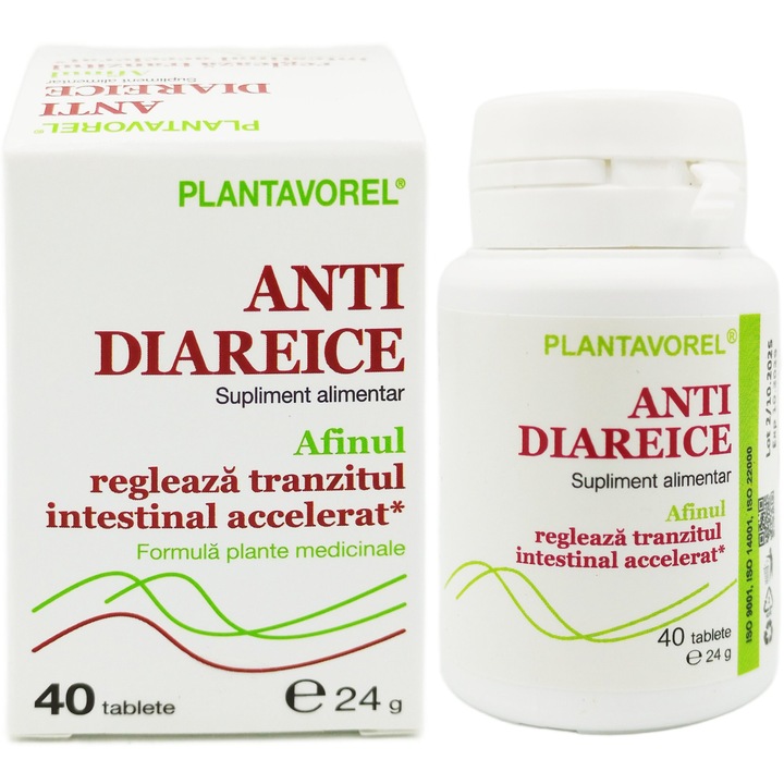 Fitocomplex "AntiDiareic" pentru enterocolite, colon iritabil si reglarea tranzitului intestinal, 40 tablete, PlantaVorel