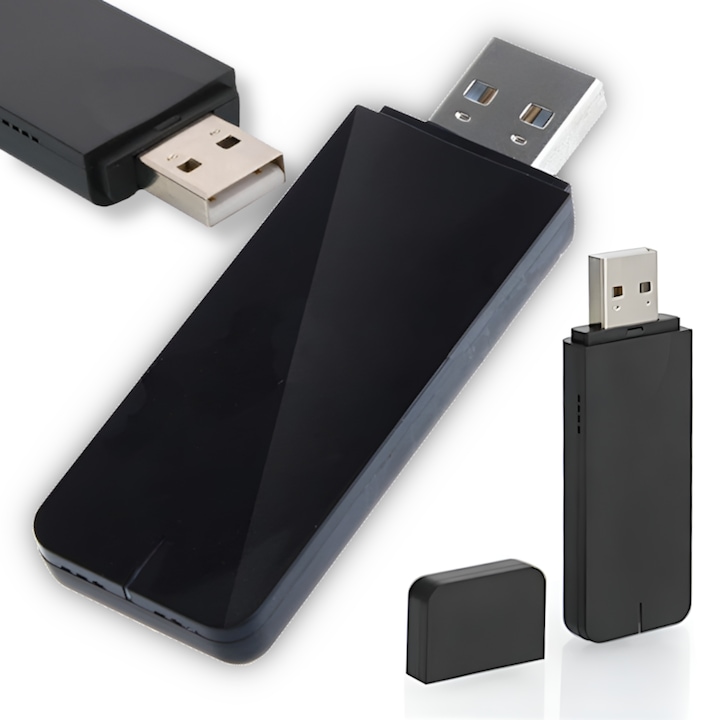 Placa de retea WiFi USB Arthon 802.11n 300Mbps, 2.4GHz/5GHz, set cu driver