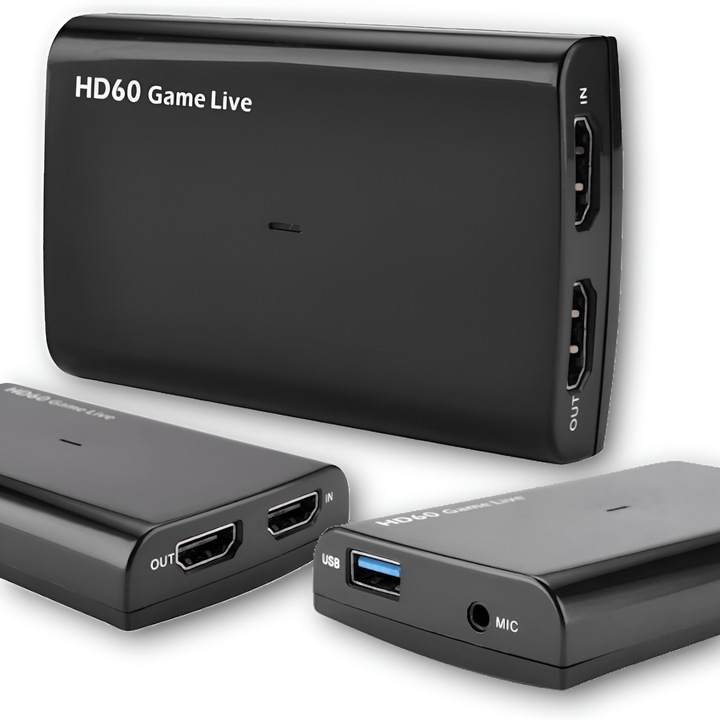 Grabber HDMI, 1080p, USB 3.0, jack 3,5mm, set cu cablu USB 3.0 si adaptor USB tip C