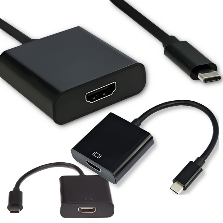 Convertor USB-C la HDMI Arthon, set adaptor MHL, 3.1, negru