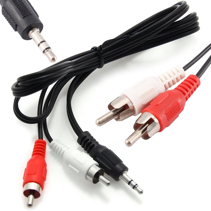 Cablu JACK 3,5 mm - 2 x RCA, 1m, Arthon, set adaptor