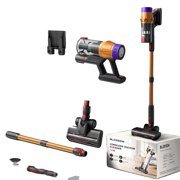 Aspirator fara fir, 500W, 45KPa, auriu, timp de functionare 40 minute