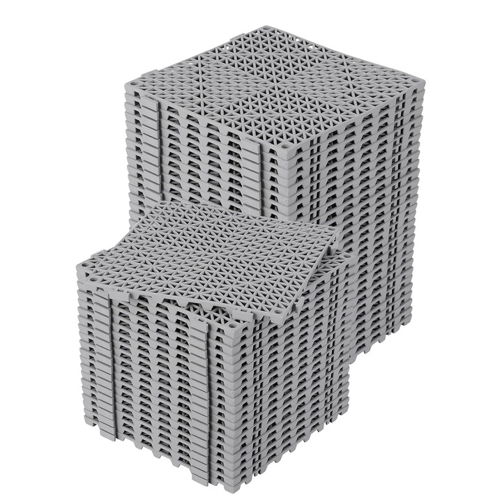 Összekapcsolható szőnyegek, csúszásmentes felület, könnyű karbantartás, szürke, 30x30cm