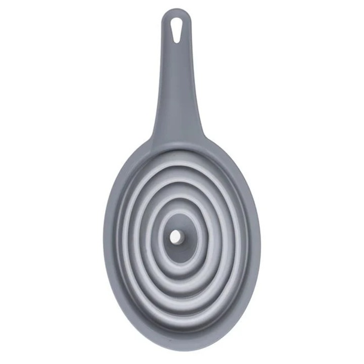 Сгъваема фуния пластмасова, С дръжка, Разгъваема, Компактна за съхранение, Лесна за почистване, 26.5 см, Сива