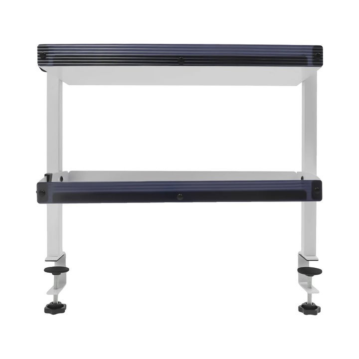 Raft de birou, 2 niveluri, alb, dimensiuni 44x39x15.3cm, capacitate 22 lbs per nivel