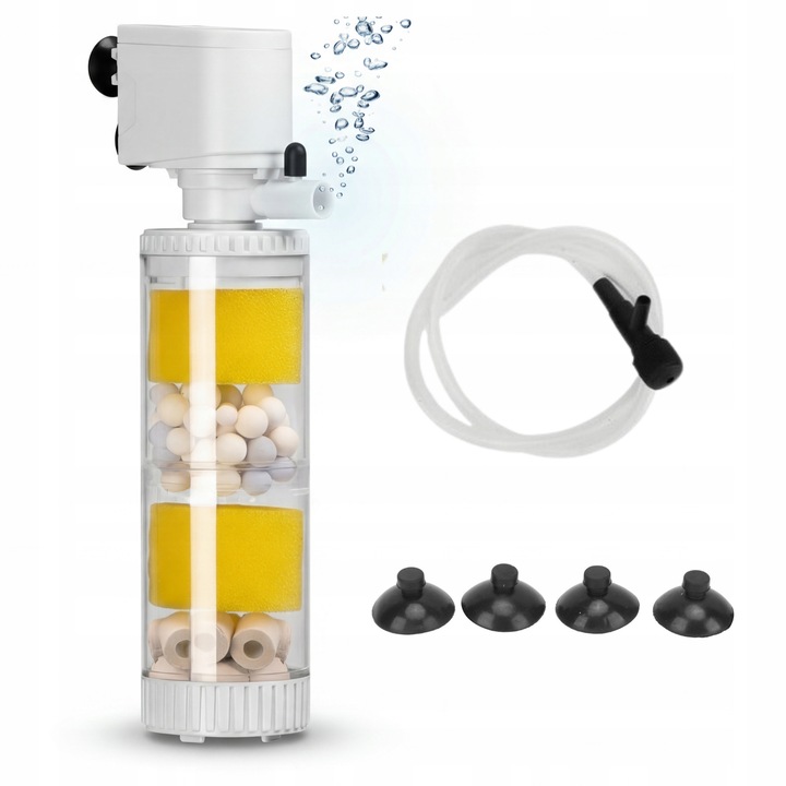 Filtru intern TD Stones NeoClear 800, debit 800 l/h, consum 10 W, transparent, dimensiuni 7x6x23 cm