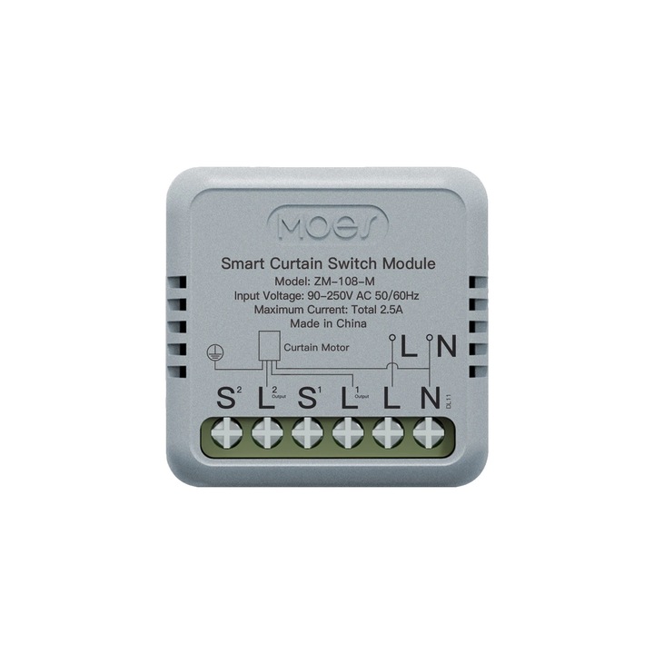 Превключвател за интелигентни щори, гласов контрол, съвместим с WiFi и ZigBee, комплект 1 бр.