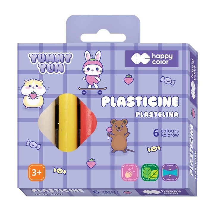 Plastilina 6 culori GDD, usor de modelat, non-toxic, multicolor