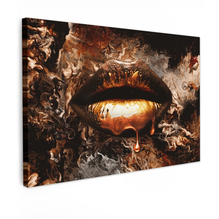 Канава картина, Абстрактна, Декоративна, Дневна, Кухня, Модерно изкуство, Декорация на стени Мед 120x80 см