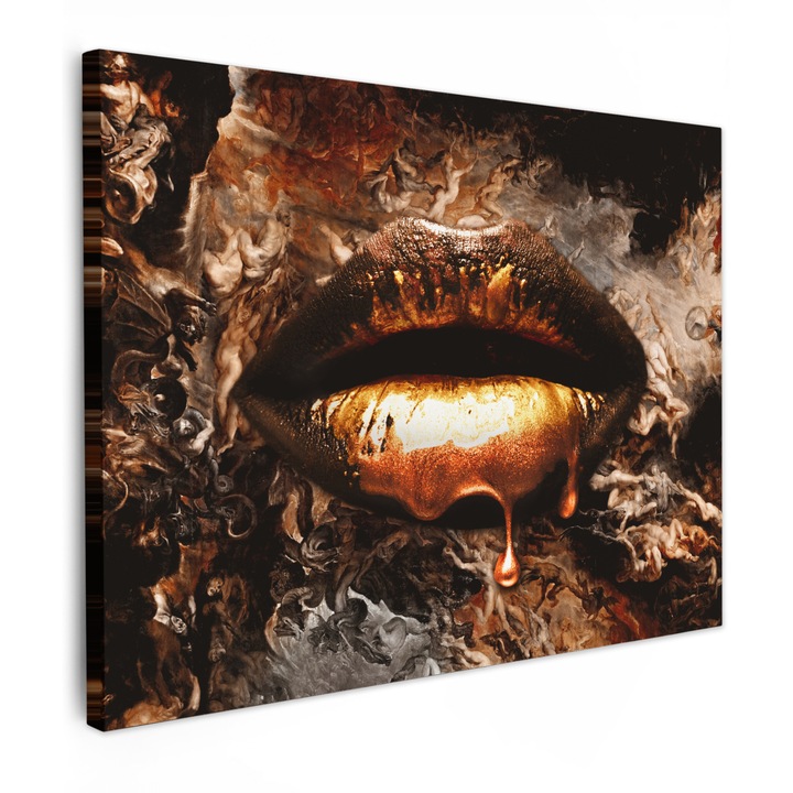 Канава, Абстракт, Декоративен, Хол, Кухня, Модерно изкуство, Декорация на стени Мед 80x60 см