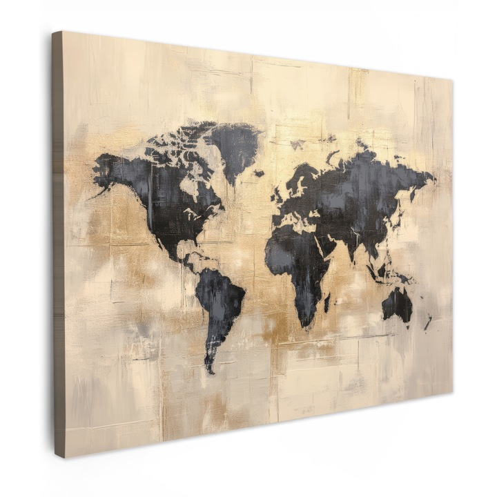 Канава, Абстракт, Декоративен, Хол, Кухня, Модерно изкуство, Декорация на стени Мед 80x60 см