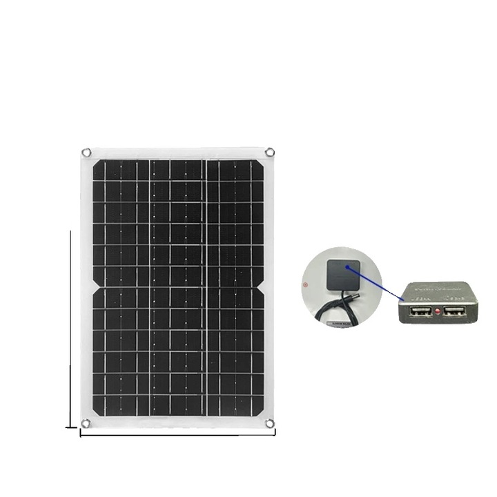 Panou solar portabil, 10W, design pliabil, 19V, 1 modul, eficienta 21.8%