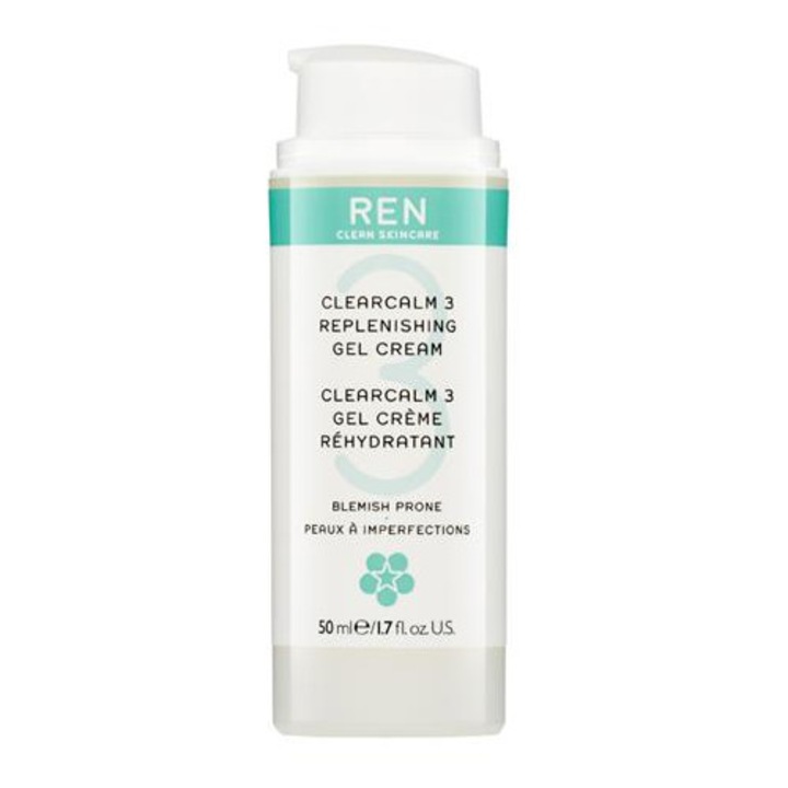 REN Clean Skincare ClearCalm 3 arckrém gél, 50 ml, hidratál, csökkenti a bőrpírt, kombinált és zsíros bőrre