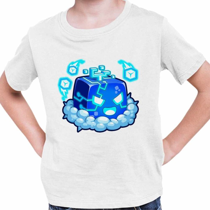 Tricou Copii Baieti Blox Fruits Control Fruit Roblox Fructe, Fehér