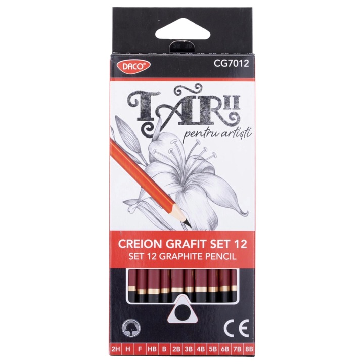 Creion negru grafit 2H…8B CG7012 DACO
