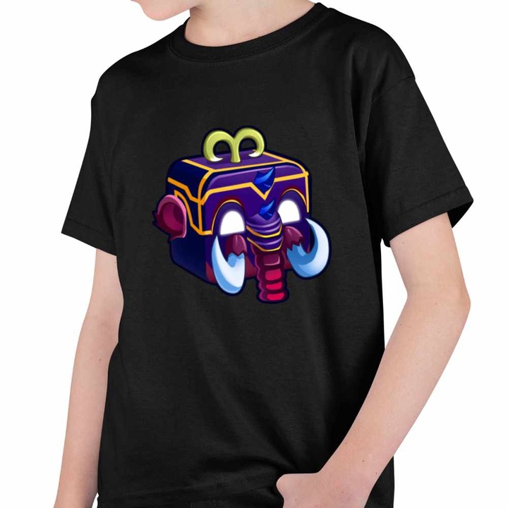 Tricou Copii Baieti Blox Fruits Mammoth Fruit Roblox Fructe, Fekete