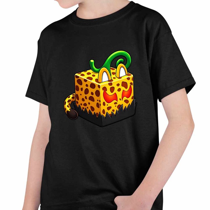Tricou Copii Baieti Blox Fruits Leopard Fruit Roblox Fructe, Fekete