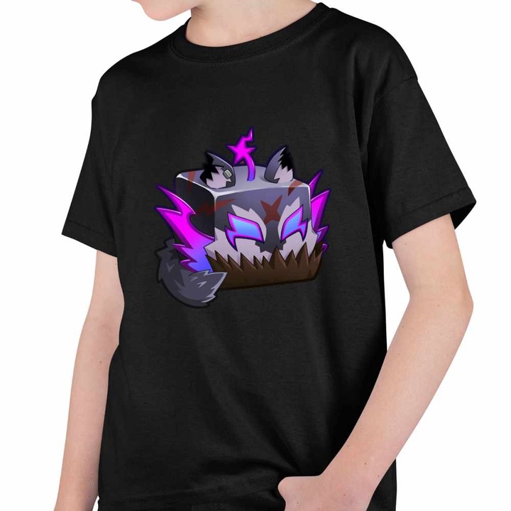 Tricou Copii Baieti Blox Fruits Werewolf Fruit Roblox Fructe, Fekete