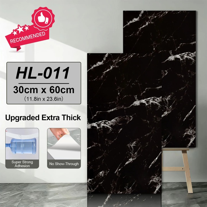 Set 40 placi decorative, design marmura, impermeabile, 30x60cm