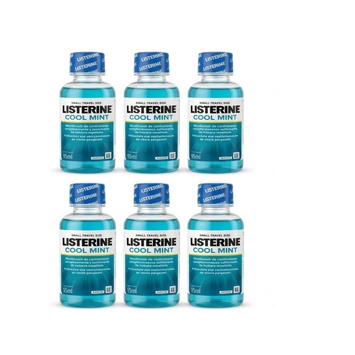 Listerine Cool Mint, apa de gura, 6 x 95ml
