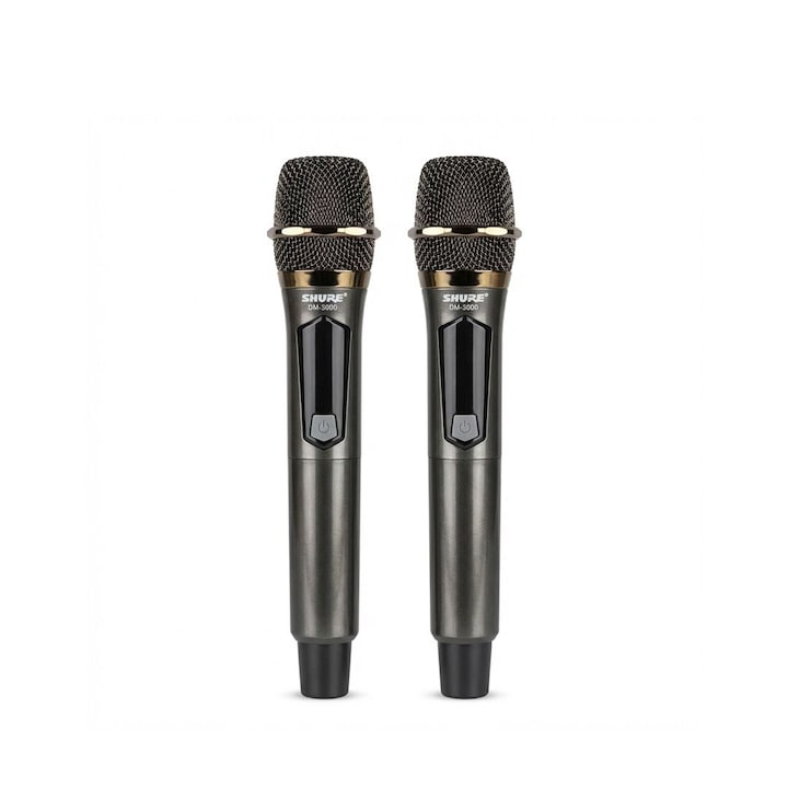 Двоен Микрофон с Дигитален Дисплей DM-300S, Безжичен, AUX Adapter