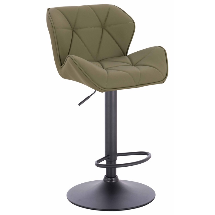 Scaun de birou, Votana, HR111W, Piele Ecologica Premium Soft, Baza Neagra, Khaki