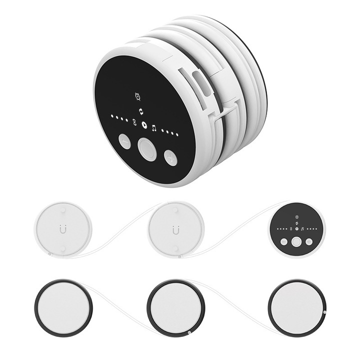 Difuzor portabil, Bluetooth 5.4, conductie osoasa, ajutor pentru somn, 35 de melodii cu zgomot alb, temporizator de 60 de minute, alb
