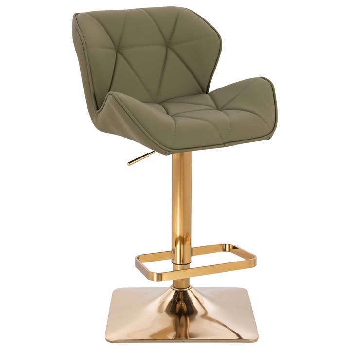 Scaun de birou, Votana, HR111KW, Piele Ecologica Premium Soft, Baza Aurie, Khaki