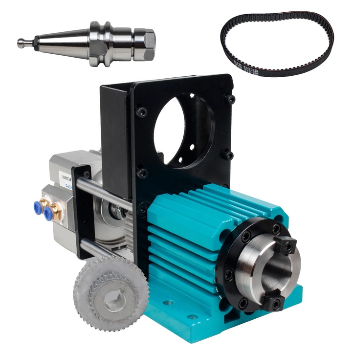 Ax CNC, schimbare semi-automata a uneltelor, aplicatie de foraj, cu suport pentru motor