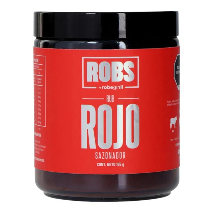 Mix condimente Robegrill Rubs Rub Rojo 155g, cu lamaie si piper, textura grunjoasa