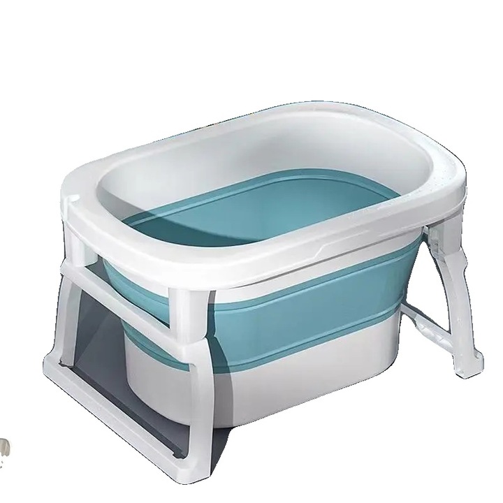 Cada pentru bebelusi, design pliabil, usoara si portabila, albastra